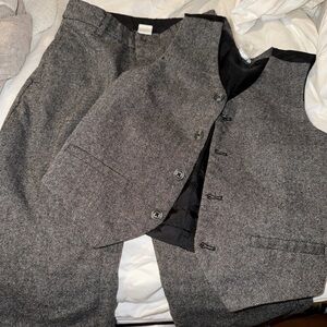 Janie and Jack Charcoal Vest and Pants Set